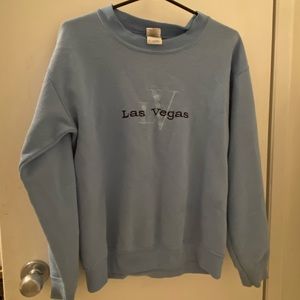 baby blue Las Vegas crewneck
